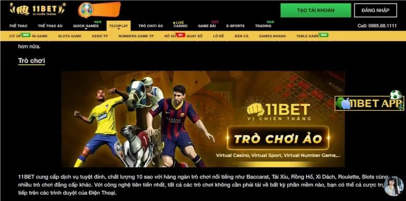11bet - S&acirc;n chơi đẳng cấp Việt Nam